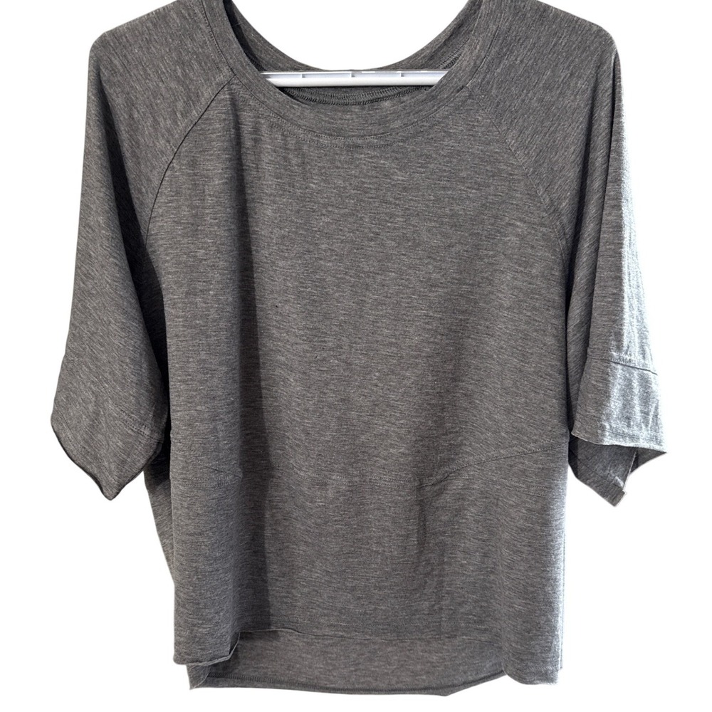 Lululemon Dark Grey Raglan Short Sleeve Boxy Top E2W686DG0L Size L
